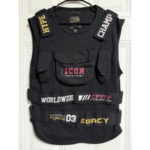 Copper Rivet Utility Vest SZ XL Icon Functional Workwear Black